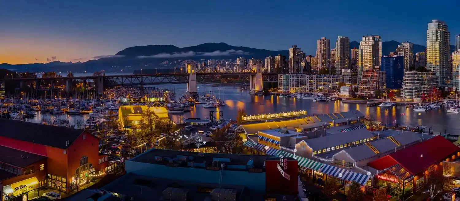 aerial view of false creek